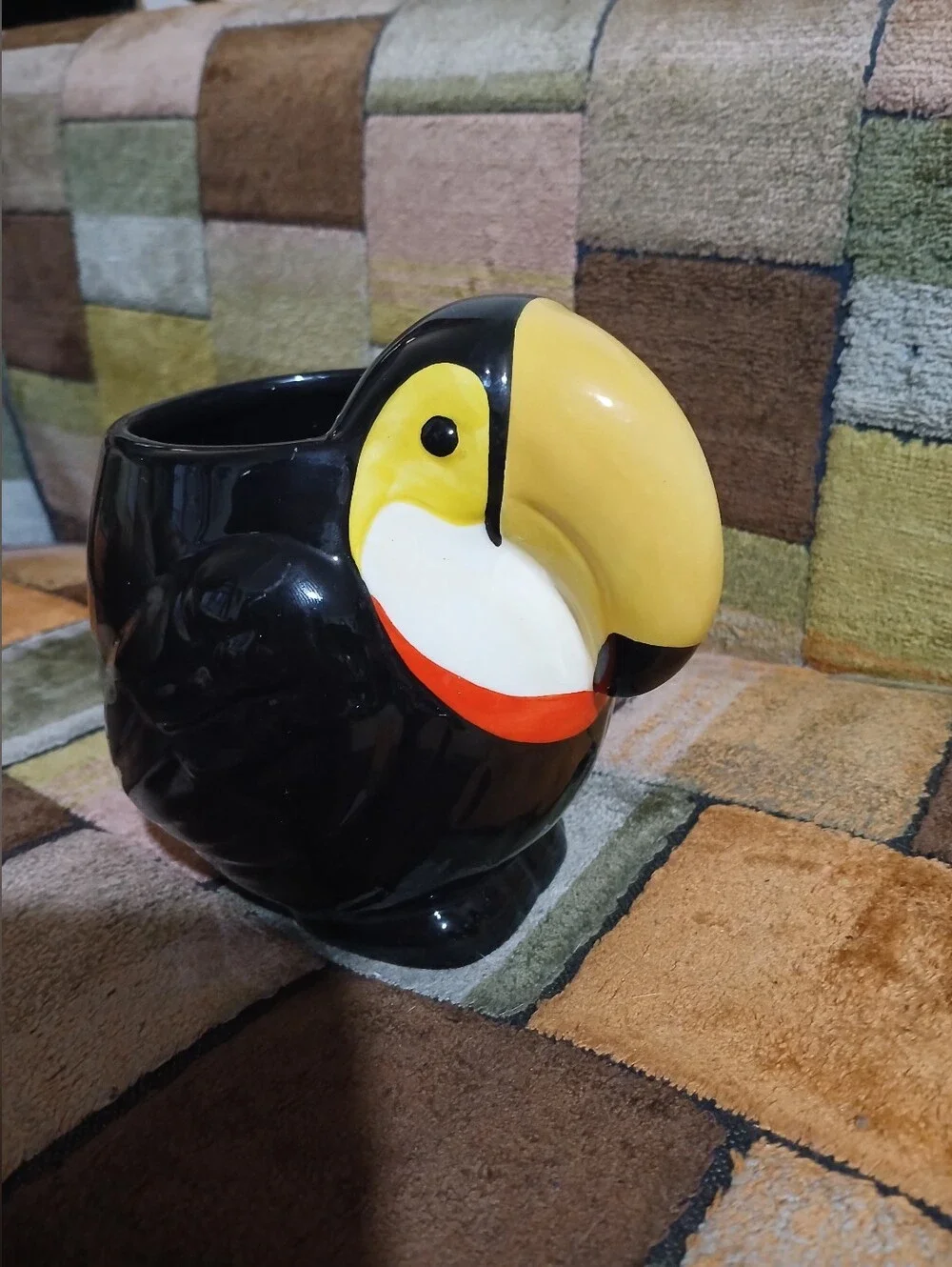 Black Toucan Ceramic Bird Planter - Decorative